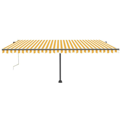 Tenda Automatica Sensore Vento e LED 500x300 cm Gialla Bianca