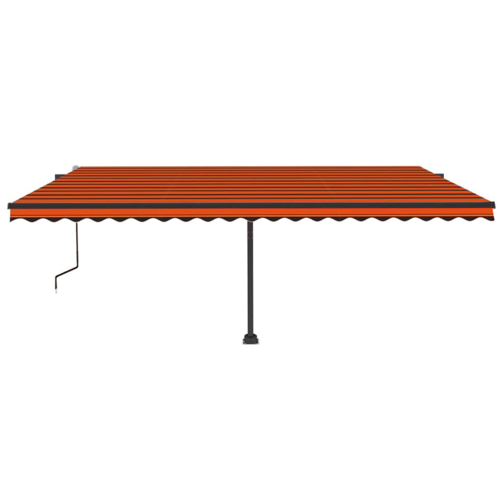 Tenda Automatica Sensore Vento e LED 500x300 cm Arancio Marrone