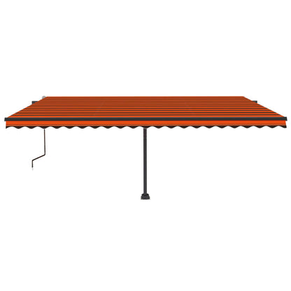 Tenda Automatica Sensore Vento e LED 500x300 cm Arancio Marrone
