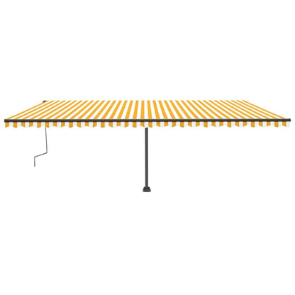 Tenda da Sole Autoportante Manuale 600x300 cm Gialla Bianca