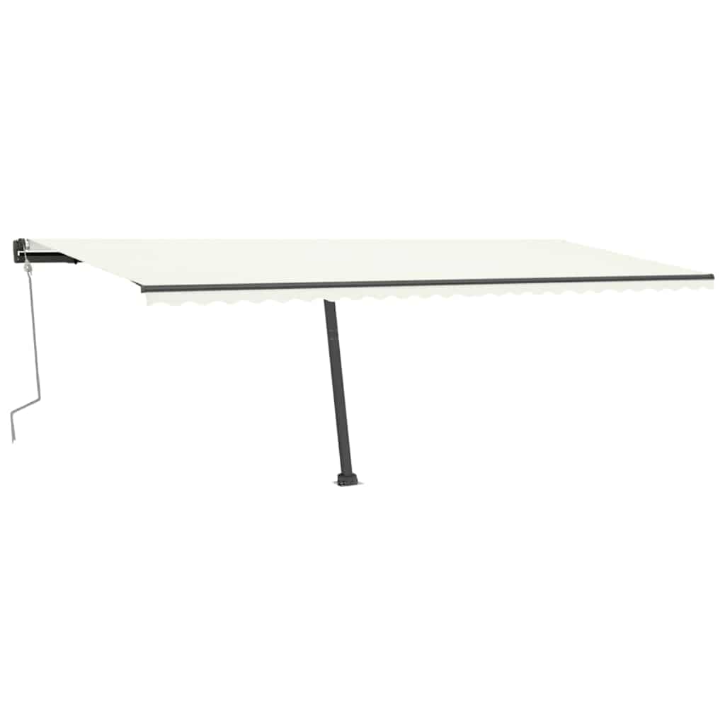 Tenda da Sole Retrattile Manuale con LED 600x300 cm Crema