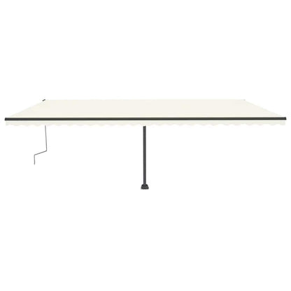 Tenda da Sole Retrattile Manuale con LED 600x300 cm Crema