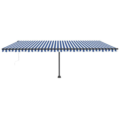 Tenda da Sole Autoportante Automatica 600x300 cm Blu Bianca