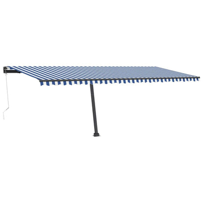 Tenda da Sole Autoportante Automatica 600x300 cm Blu Bianca