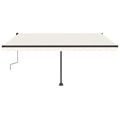 Tenda da Sole Retrattile Manuale con LED 400x350 cm Crema