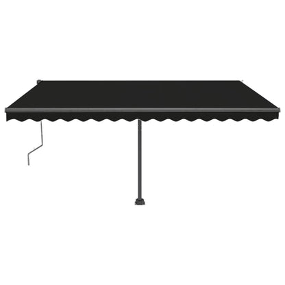 Tenda Sole Retrattile Automatica con Palo 400x350 cm Antracite