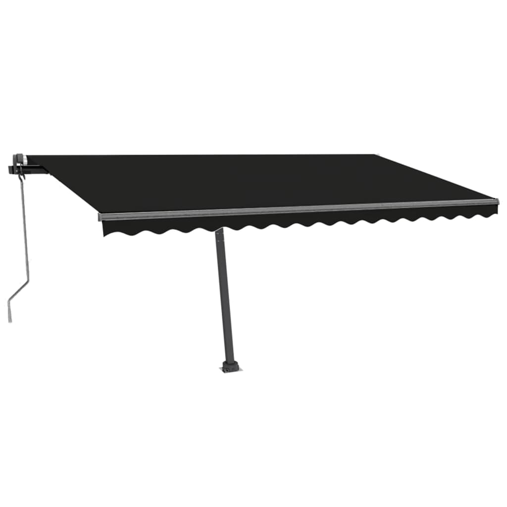 Tenda Sole Retrattile Automatica con Palo 400x350 cm Antracite