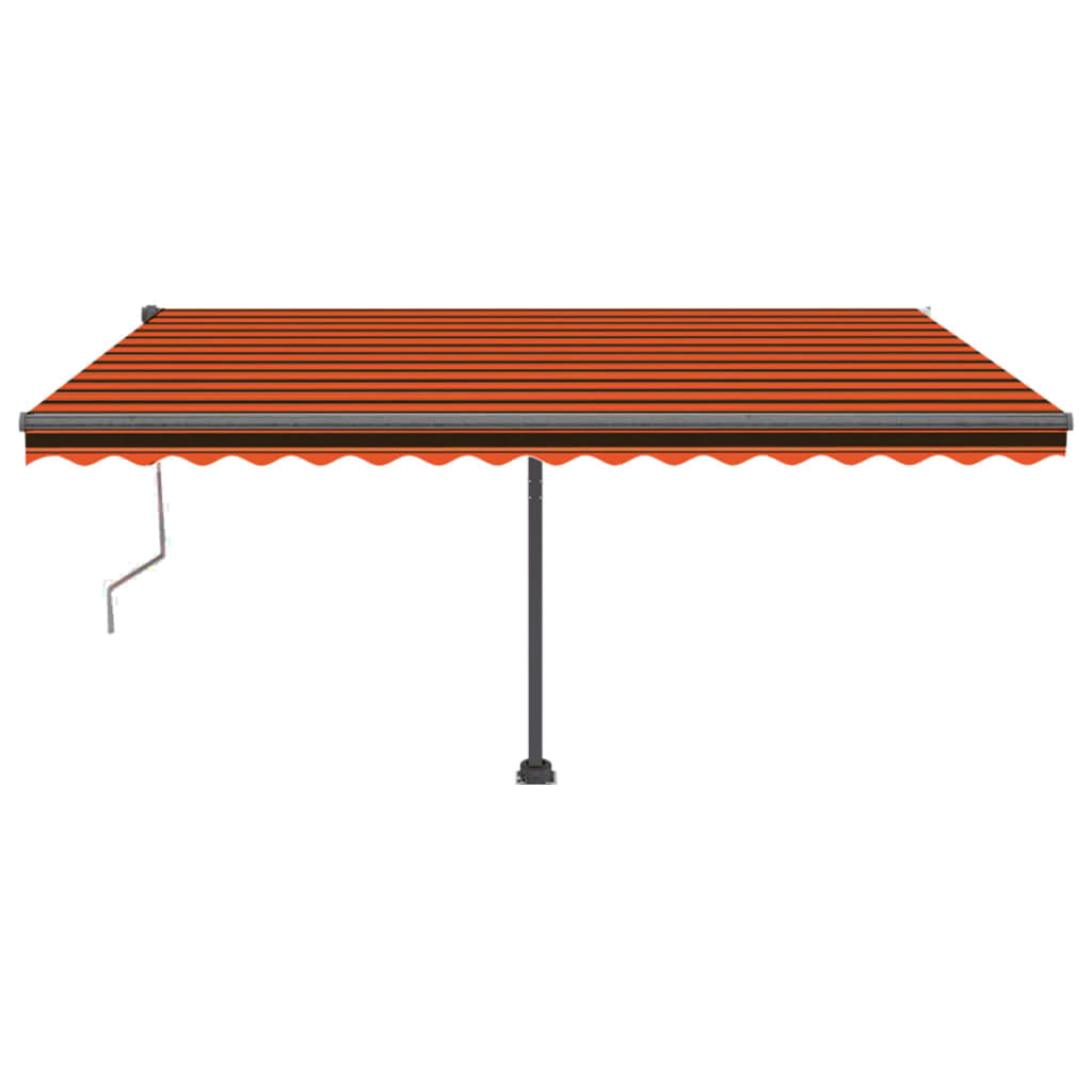 Tenda Automatica Sensore Vento e LED 400x350 cm Arancio Marrone