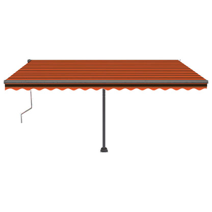 Tenda Automatica Sensore Vento e LED 400x350 cm Arancio Marrone