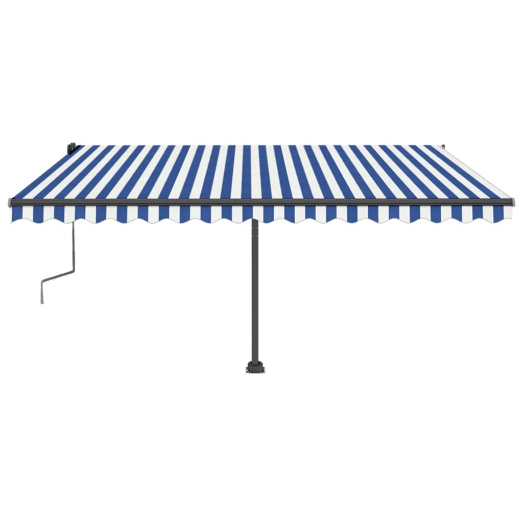 Tenda Retrattile Manuale con Palo 450x350 cm Arancione Marrone