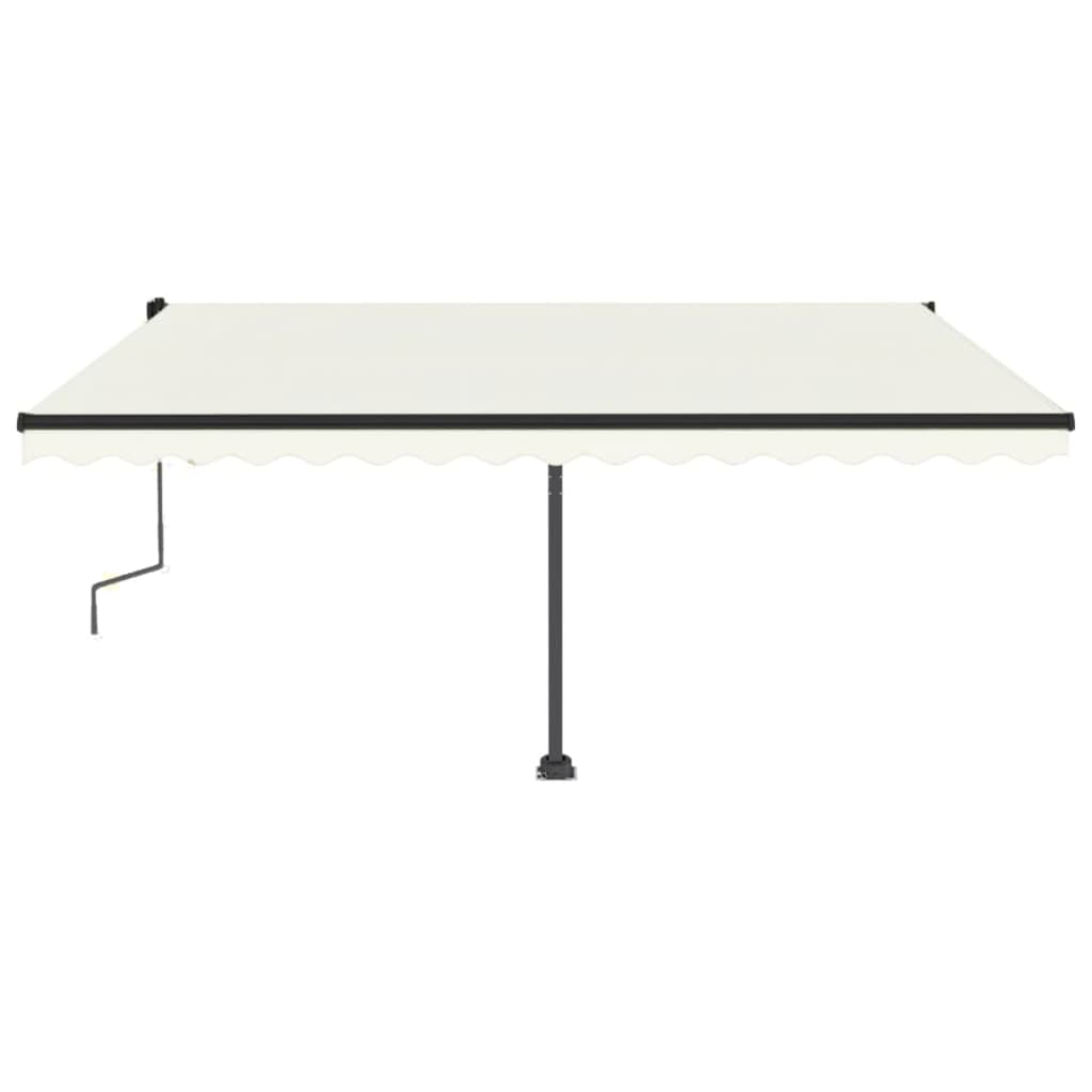 Tenda da Sole Retrattile Manuale LED 450x350 cm Crema