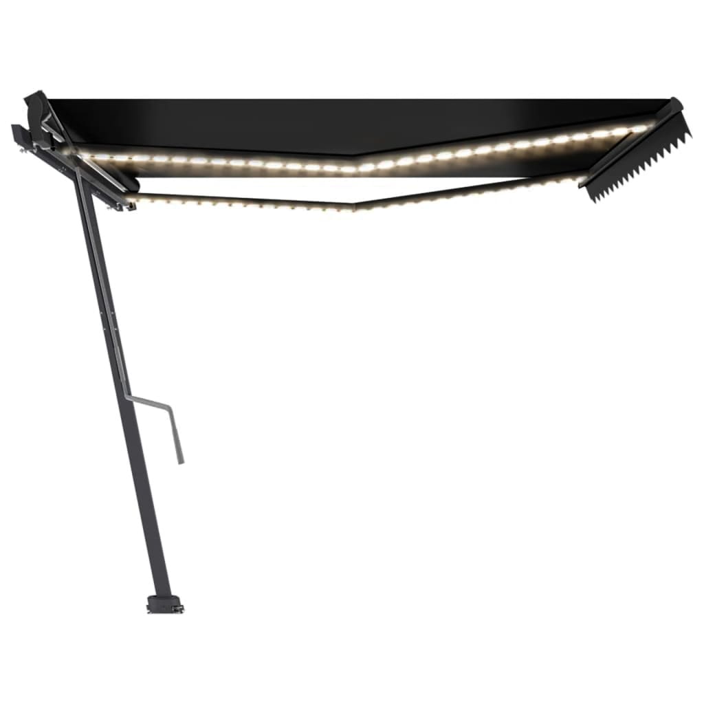 Tenda da Sole Retrattile Manuale LED 450x350 cm Antracite