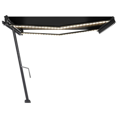 Tenda da Sole Retrattile Manuale LED 450x350 cm Antracite