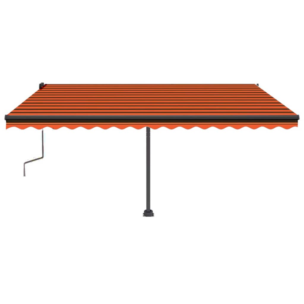 Tenda da Sole Retrattile Manuale LED 450x350 cm Arancio Marrone