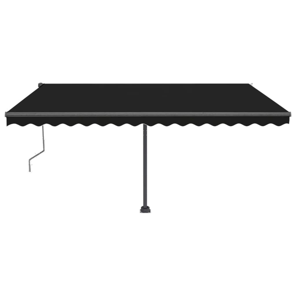 Tenda Sole Retrattile Automatica con Palo 450x350 cm Antracite