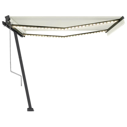 Tenda Automatica con Sensore Vento e LED 450x350 cm Crema