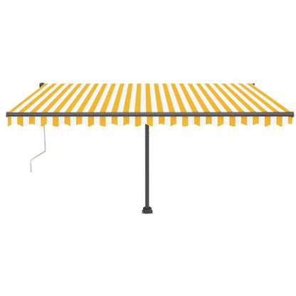 Tenda Automatica Sensore Vento e LED 450x350 cm Gialla Bianca