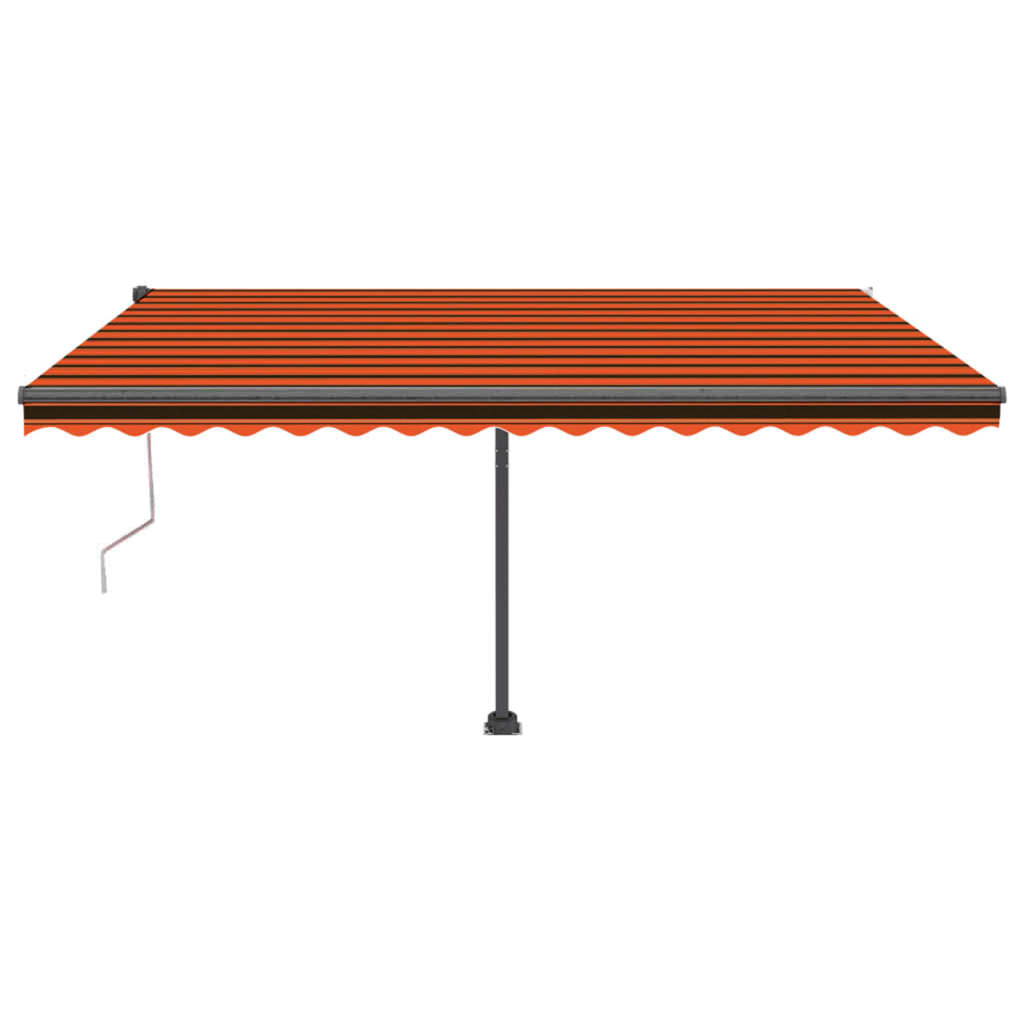 Tenda Automatica Sensore Vento e LED 450x350 cm Arancio Marrone
