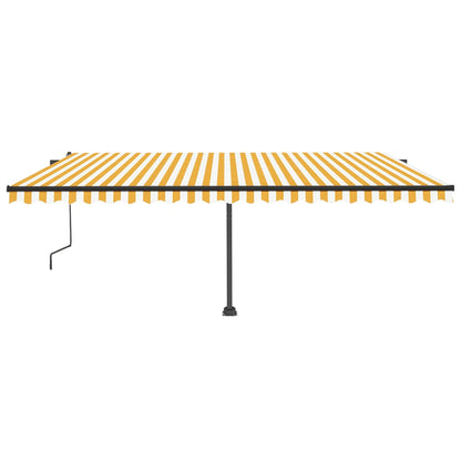 Tenda Automatica Sensore Vento e LED 500x350 cm Gialla Bianca
