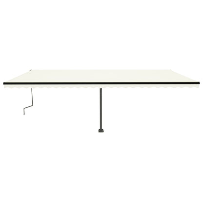 Tenda da Sole Retrattile Manuale con LED 600x350 cm Crema