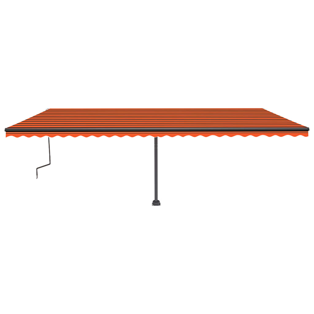 Tenda da Sole Retrattile Manuale LED 600x350 cm Arancio Marrone