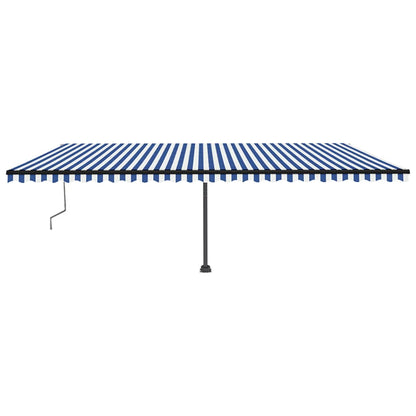 Tenda da Sole Autoportante Automatica 600x350 cm Blu Bianca