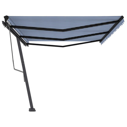 Tenda da Sole Autoportante Automatica 600x350 cm Blu Bianca