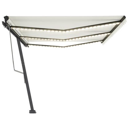 Tenda Automatica con Sensore Vento e LED 600x350 cm Crema