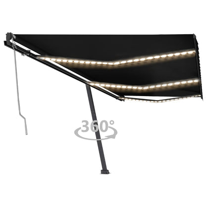 Tenda Automatica con Sensore Vento e LED 600x350 cm Antracite