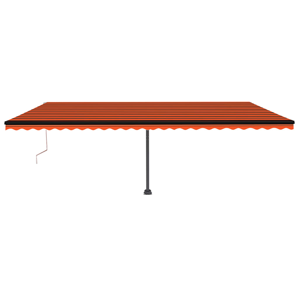 Tenda Automatica Sensore Vento e LED 600x350 cm Arancio Marrone