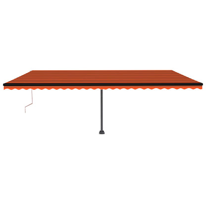 Tenda Automatica Sensore Vento e LED 600x350 cm Arancio Marrone