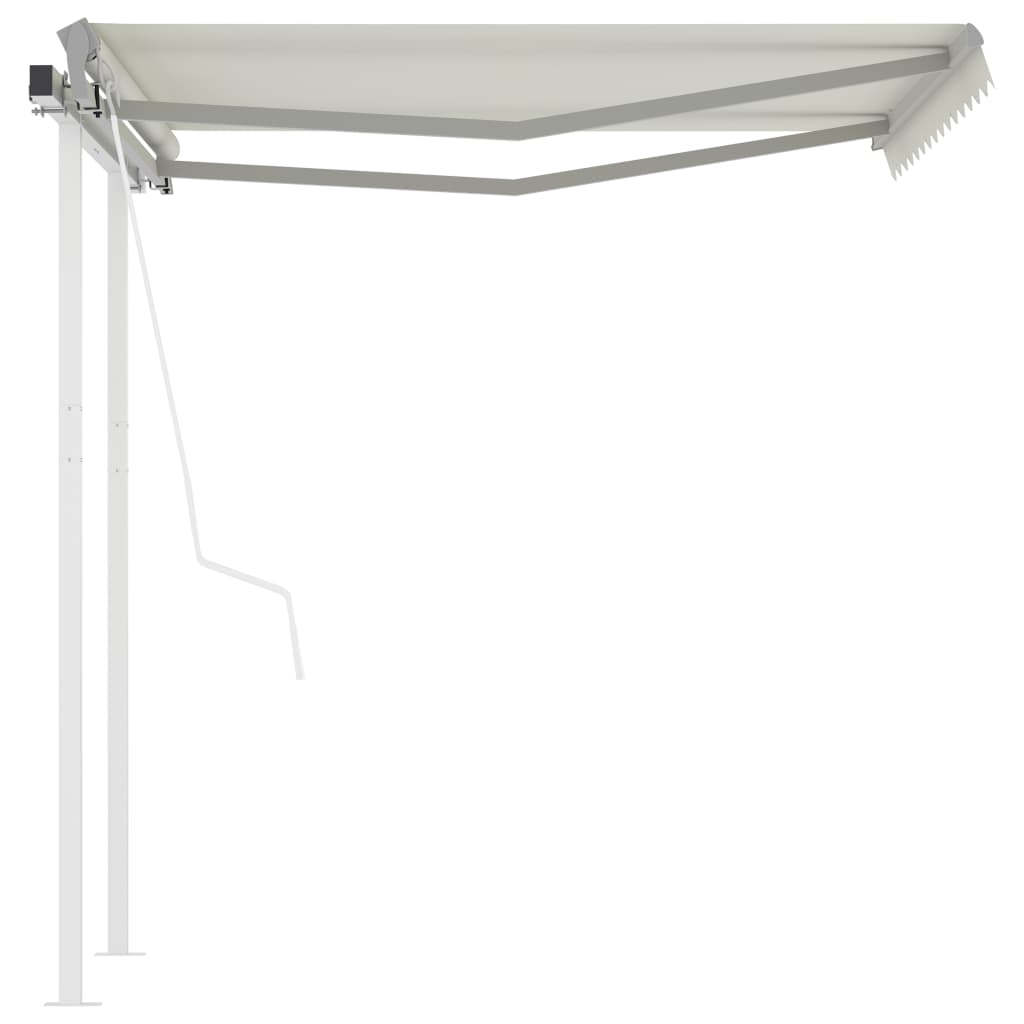 Tenda da Sole Retrattile Automatica con Pali 3x2,5 m Crema
