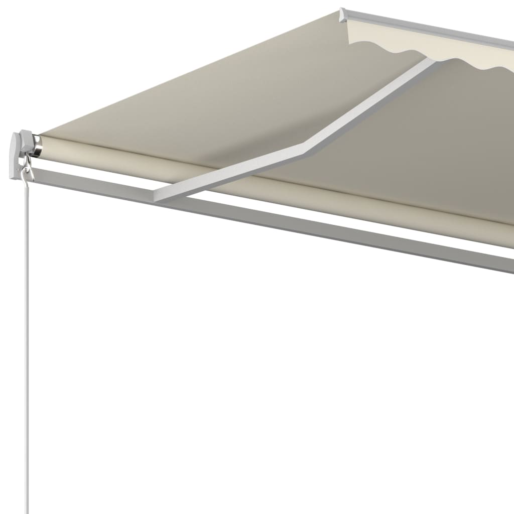Tenda da Sole Retrattile Automatica con Pali 3x2,5 m Crema