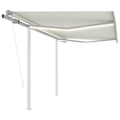 Tenda Automatica con Sensore Vento e LED 3x2,5 m Crema
