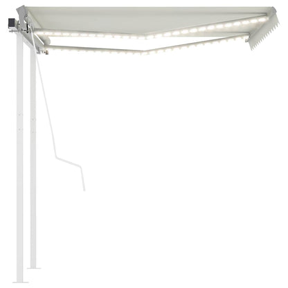 Tenda Automatica con Sensore Vento e LED 3x2,5 m Crema