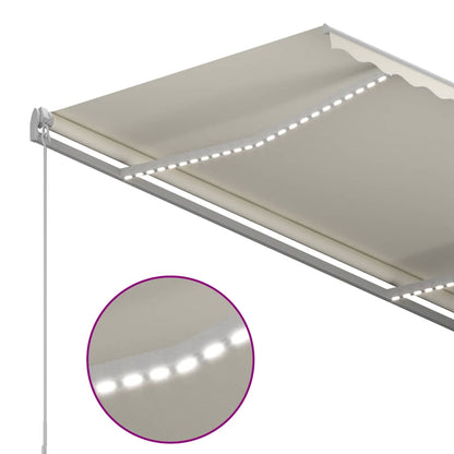 Tenda Automatica con Sensore Vento e LED 3x2,5 m Crema