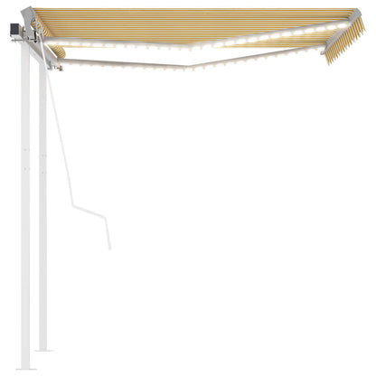 Tenda Automatica Sensore Vento LED 3x2,5 m Gialla Bianca
