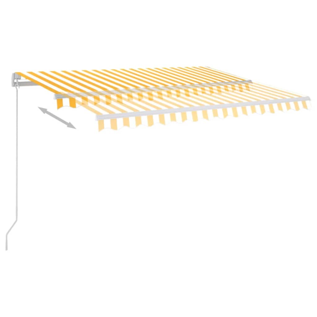 Tenda Automatica Sensore Vento LED 3x2,5 m Gialla Bianca