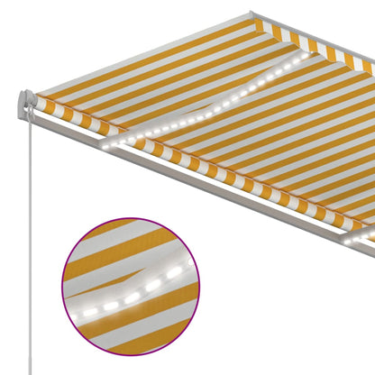 Tenda Automatica Sensore Vento LED 3x2,5 m Gialla Bianca