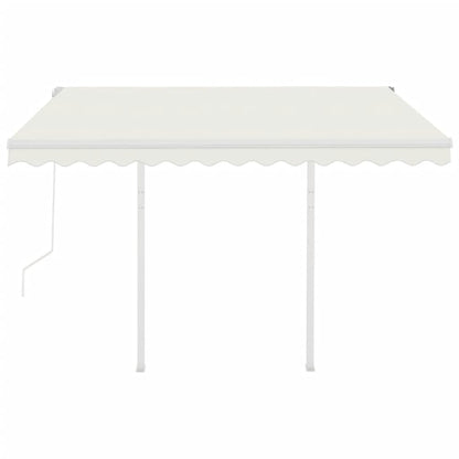 Tenda da Sole Retrattile Automatica con Pali 3,5x2,5 m Crema