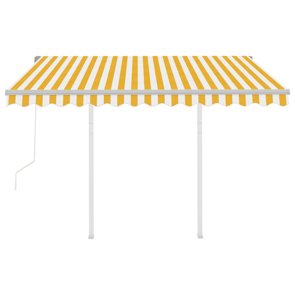 Tenda da Sole Retrattile Automatica Pali 3,5x2,5m Gialla Bianca