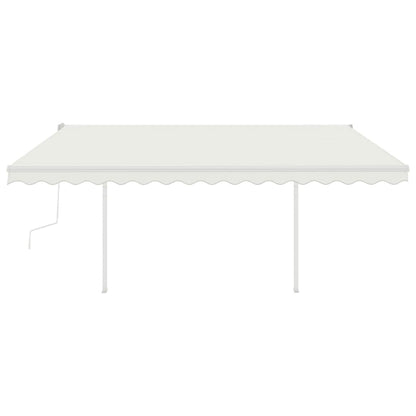 Tenda da Sole Retrattile Manuale con Pali 4x3 m Crema