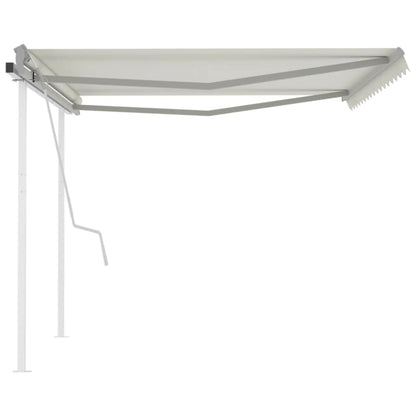 Tenda da Sole Retrattile Manuale con Pali 4x3 m Crema