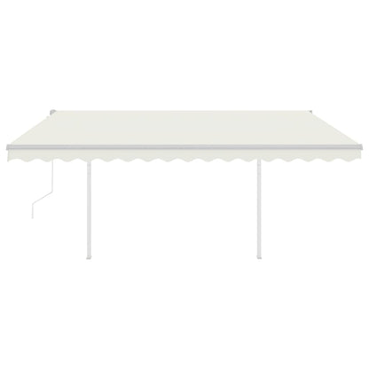 Tenda da Sole Retrattile Automatica con Pali 4x3 m Crema
