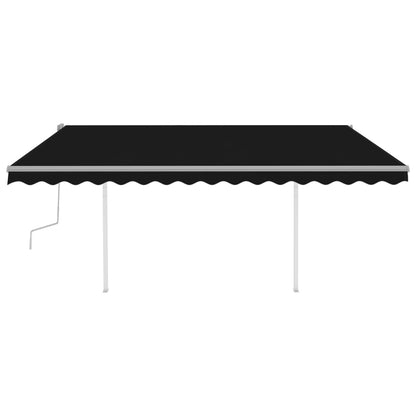 Tenda da Sole Retrattile Manuale con LED 4,5x3 m Antracite