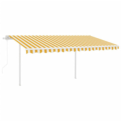 Tenda da Sole Retrattile Automatica Pali 4,5x3 m Gialla Bianca
