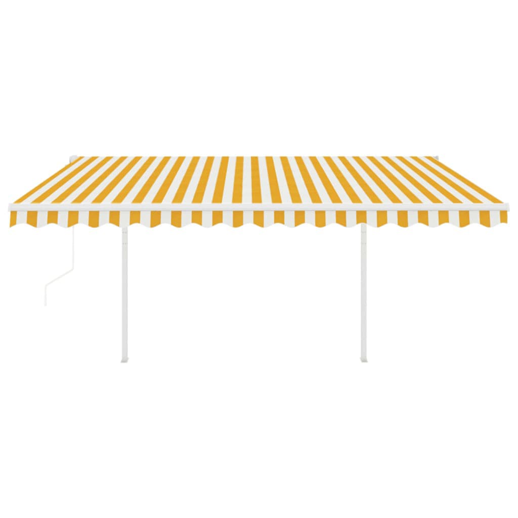 Tenda da Sole Retrattile Automatica Pali 4,5x3 m Gialla Bianca