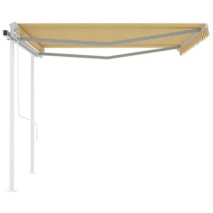 Tenda da Sole Retrattile Automatica Pali 4,5x3 m Gialla Bianca