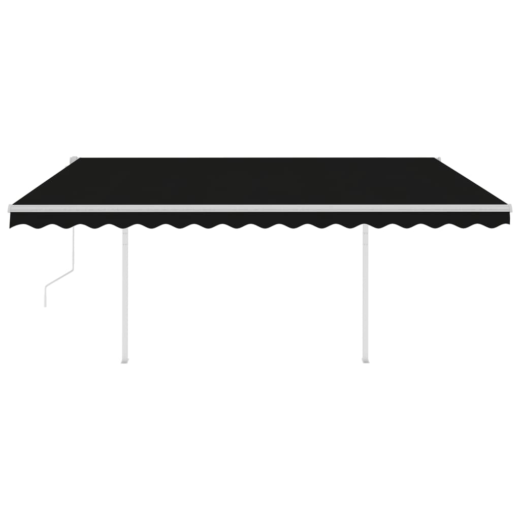 Tenda da Sole Retrattile Automatica con Pali 4,5x3 m Antracite