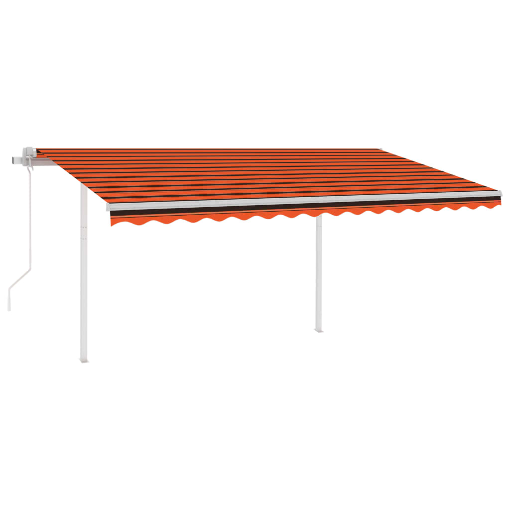 Tenda da Sole Retrattile Automatica Pali 4,5x3m Arancio Marrone